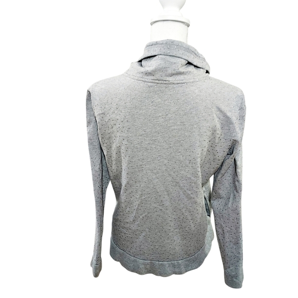 Boden gray silver polka dot funnel neck pullover 4 - Picture 2 of 11